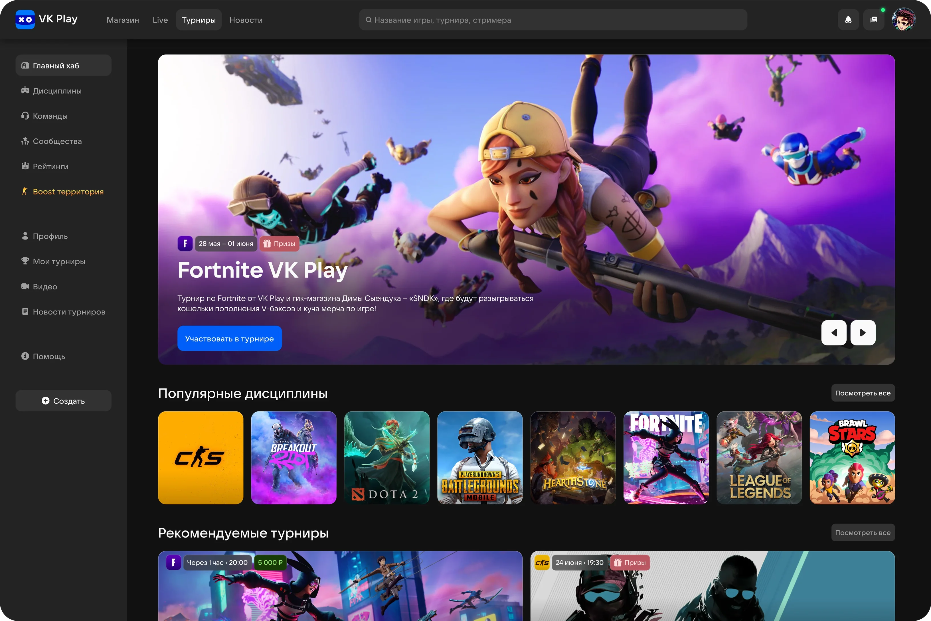 VK Play — tournaments, overview
